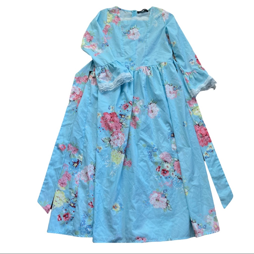 Scarlet Darkness 12Y Floral Country Dress Blue